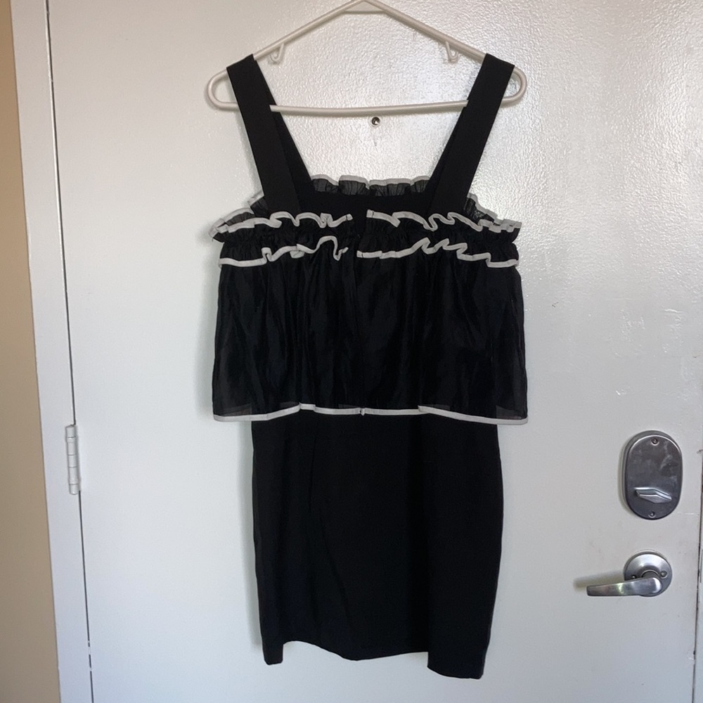 Woven Ruffled Cocktail Mini Dress - Picture 4 of 5